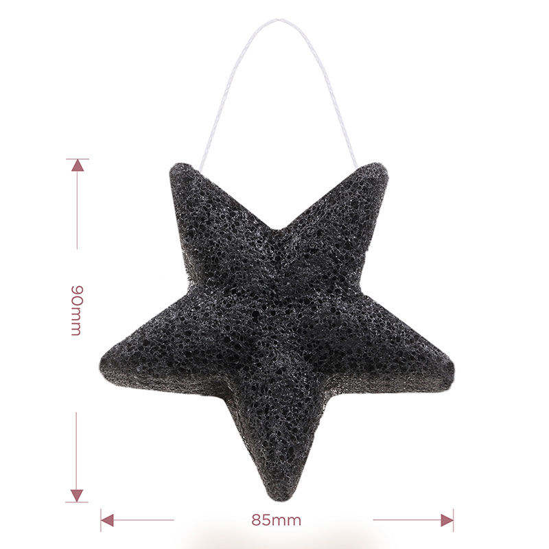 star shape konjac sponge black size