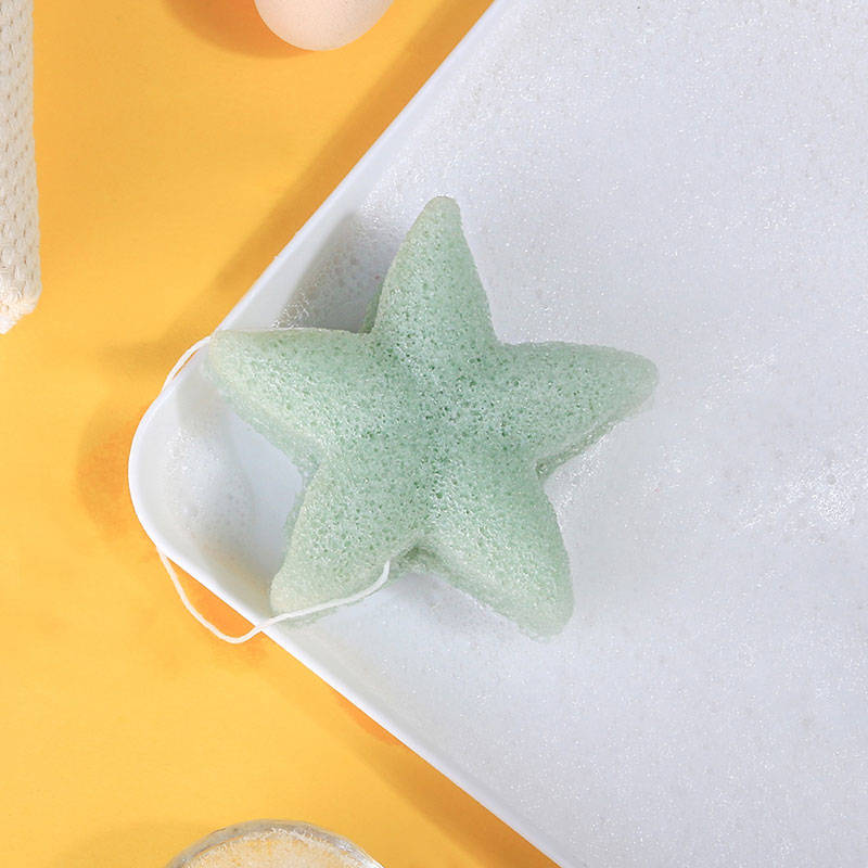 star shape konjac sponge green 1