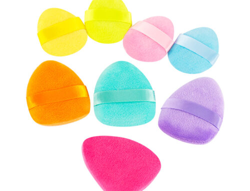 Factory Customized Velvet Mini Finger Miracle Powder Puff Face Triangle Setting Powder Makeup Puff